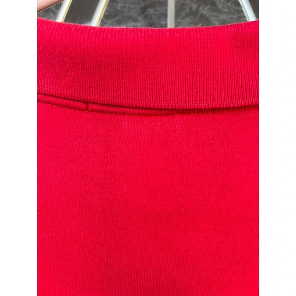 Polo Ralph Lauren Mens XL Red Long Sleeve Cotton Polo Shirt Navy Blue Pony Logo - Picture 8 of 9